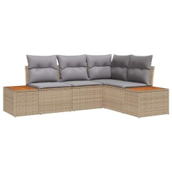 Ensemble de canapé de jardin 5 pcs Gris clair Poly rotin 518114518114