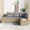 Ensemble de canapé de jardin 5 pcs Gris clair Poly rotin 518114518114