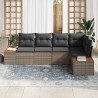 Ensemble de canapé de jardin avec coussin 5 pcs Gris Poly rotin 518116518116