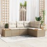 Ensemble de canapé de jardin 5 pcs Beige Poly rotin 518119518119