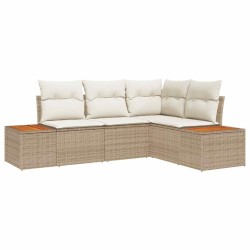Ensemble de canapé de jardin 5 pcs Beige Poly rotin 518119518119