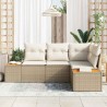 Ensemble de canapé de jardin 5 pcs Beige Poly rotin 518119518119