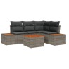 Ensemble de canapé de jardin avec coussin 5 pcs Gris Poly rotin 518123518123
