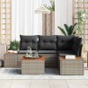 Ensemble de canapé de jardin avec coussin 5 pcs Gris Poly rotin 518123518123