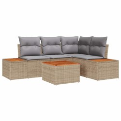 Ensemble de canapé de jardin 5 pcs Beige Poly rotin 518124518124