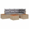 Ensemble de canapé de jardin 5 pcs Beige Poly rotin 518124518124