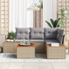 Ensemble de canapé de jardin 5 pcs Beige Poly rotin 518124518124