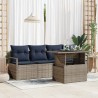 Ensemble de canapé de jardin avec stockage 5 pcs Gris polyrotin 518126518126
