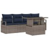 Ensemble de canapé de jardin avec stockage 5 pcs Gris polyrotin 518126518126