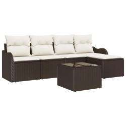 Ensemble de canapé de jardin Marron polyrotin 518128518128
