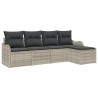 Ensemble de canapé de jardin 5 pcs Gris clair polyrotin 518129518129