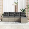 Ensemble de canapé de jardin 5 pcs Gris clair polyrotin 518129518129