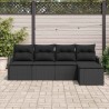 Ensemble de canapé de jardin Noir polyrotin 518130518130