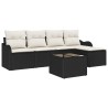 Ensemble de canapé de jardin 6 pcs Noir polyrotin 518131518131