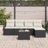 Ensemble de canapé de jardin 6 pcs Noir polyrotin 518131518131