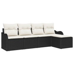 Ensemble de canapé de jardin Noir polyrotin 518133518133