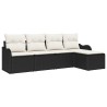 Ensemble de canapé de jardin Noir polyrotin 518133518133