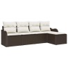 Ensemble de canapé de jardin 5 pcs Marron polyrotin 518134518134