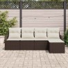 Ensemble de canapé de jardin 5 pcs Marron polyrotin 518134518134