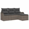 Ensemble de canapé de jardin avec coussin 4 pcs Gris Poly rotin 518135518135