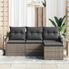 Ensemble de canapé de jardin avec coussin 4 pcs Gris Poly rotin 518135518135