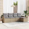 Ensemble de canapé de jardin 5 pcs Beige polyrotin 518139518139