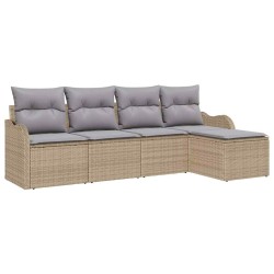 Ensemble de canapé de jardin 5 pcs Beige polyrotin 518139518139