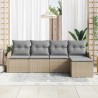 Ensemble de canapé de jardin 5 pcs Beige polyrotin 518139518139