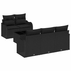 Ensemble de canapé de jardin Noir polyrotin 518140518140