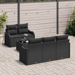 Ensemble de canapé de jardin Noir polyrotin 518140518140