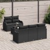 Ensemble de canapé de jardin Noir polyrotin 518140518140