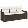 Ensemble de canapé de jardin 3 pcs Marron polyrotin 518144518144
