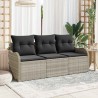 Ensemble de canapé de jardin 3 pcs Gris clair polyrotin 518148518148