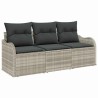 Ensemble de canapé de jardin 3 pcs Gris clair polyrotin 518148518148