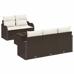 Ensemble de canapé de jardin Marron polyrotin 518149518149