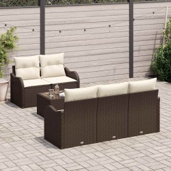 Ensemble de canapé de jardin Marron polyrotin 518149518149