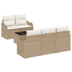 Ensemble de canapé de jardin Beige polyrotin 518150518150