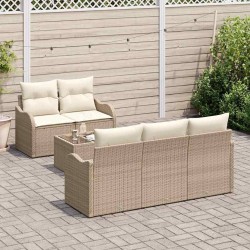 Ensemble de canapé de jardin Beige polyrotin 518150518150