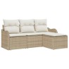 Ensemble de canapé de jardin avec coussin 4 pcs Beige polyrotin 518152518152
