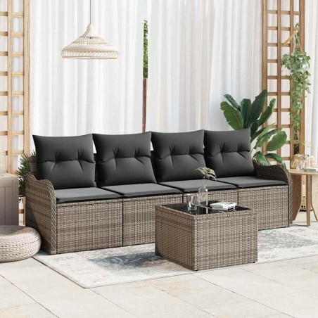 Ensemble de canapé de jardin Gris polyrotin 518153518153