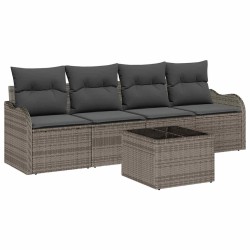 Ensemble de canapé de jardin Gris polyrotin 518153518153