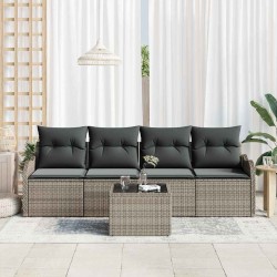 Ensemble de canapé de jardin Gris polyrotin 518153518153