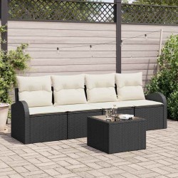 Ensemble de canapé de jardin Noir 55 x 55 x 37 cm polyrotin 518156518156