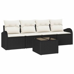 Ensemble de canapé de jardin Noir 55 x 55 x 37 cm polyrotin 518156518156