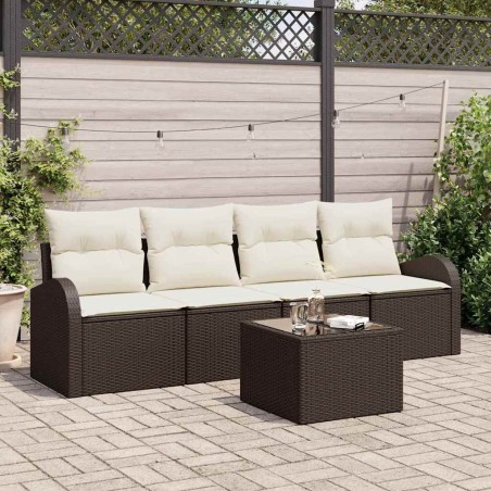 Ensemble de canapé de jardin Marron 55 x 55 x 37 cm polyrotin 518157518157