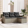 Ensemble de canapé de jardin 4 pcs Gris clair Poly rotin 518166518166