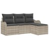 Ensemble de canapé de jardin 4 pcs Gris clair Poly rotin 518166518166