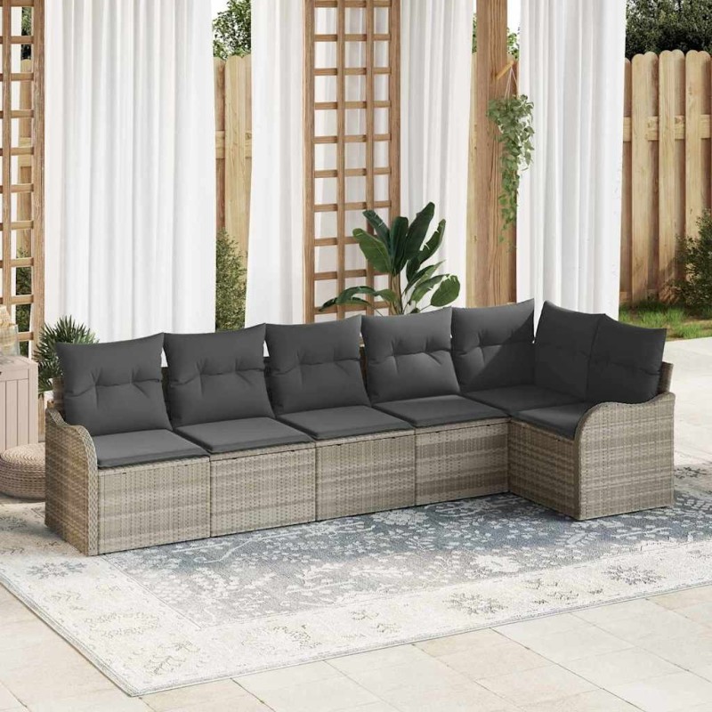 Ensemble de canapé de jardin Gris clair polyrotin 518169518169