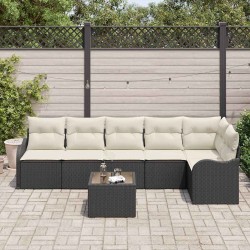 Ensemble de canapé de jardin Noir polyrotin 518170518170