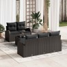 Ensemble de canapé de jardin Noir 55 x 55 x 37 cm polyrotin 518173518173